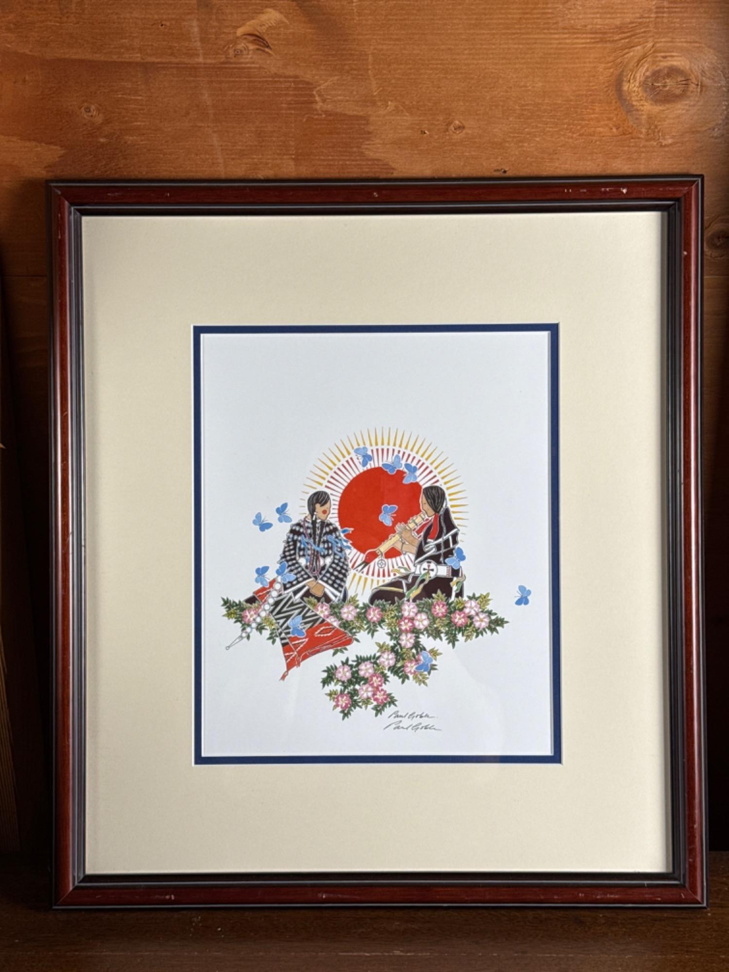 絵画 PAUL GOBLE Antiqures Jewelly Lot # 115 - Paul Gobel Signed Colorful Indigenous Art Print
