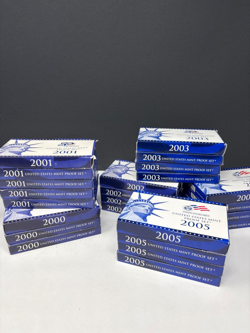 Lot # 36 - US Mint 2000 - 2005 Coin Proof- 24 Sets | Auburn