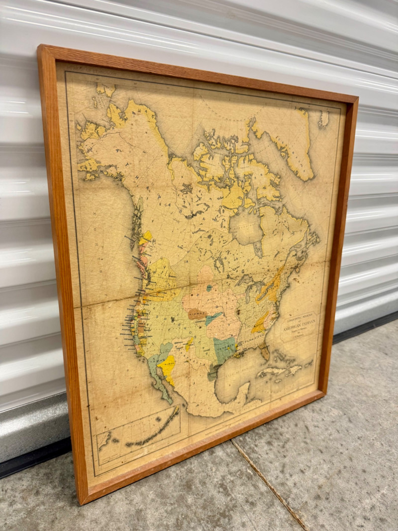 Lot 34 Framed Map of American - 68731e3cd8903